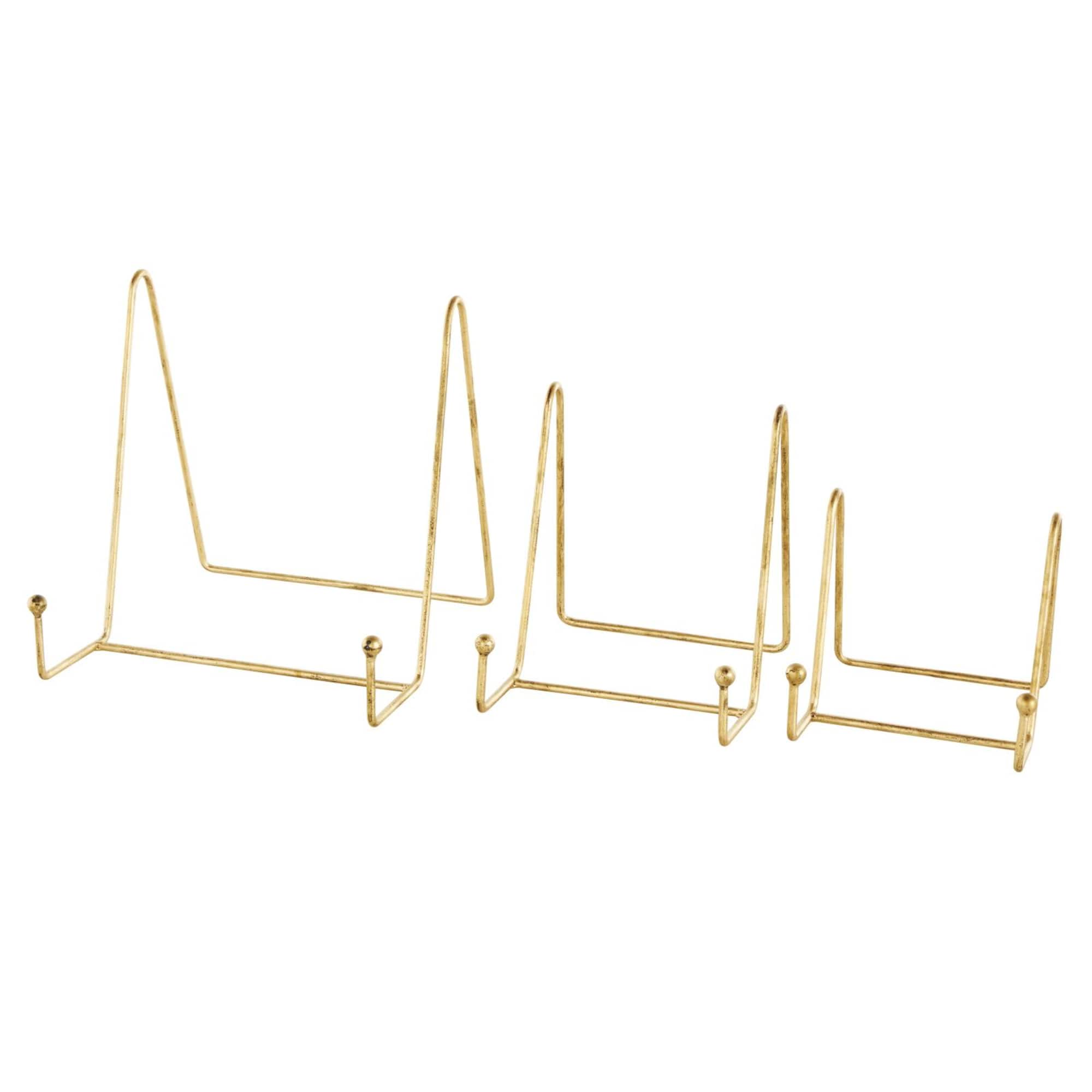 Gold Metal Wide Triangle Display Easel Set